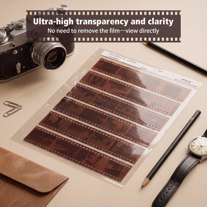 25x Acid-Free Archival Storage Sheets Pages 35mm 135 B&W Color Negative Film Slide Sleeves