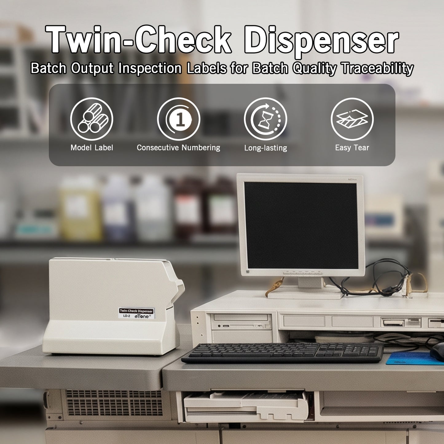 Twin-Check Dispenser / Twin Check Label No.0001-5000 For Noritsu Fuji Film Photo Processing Machine