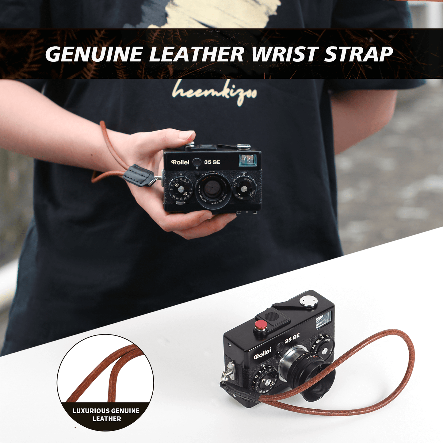 Leather Hand Wrist Strap 20.5cm For Rollei 35 Classic 35 35S 35T 35SE 35TE 35 LED B35 Cameras