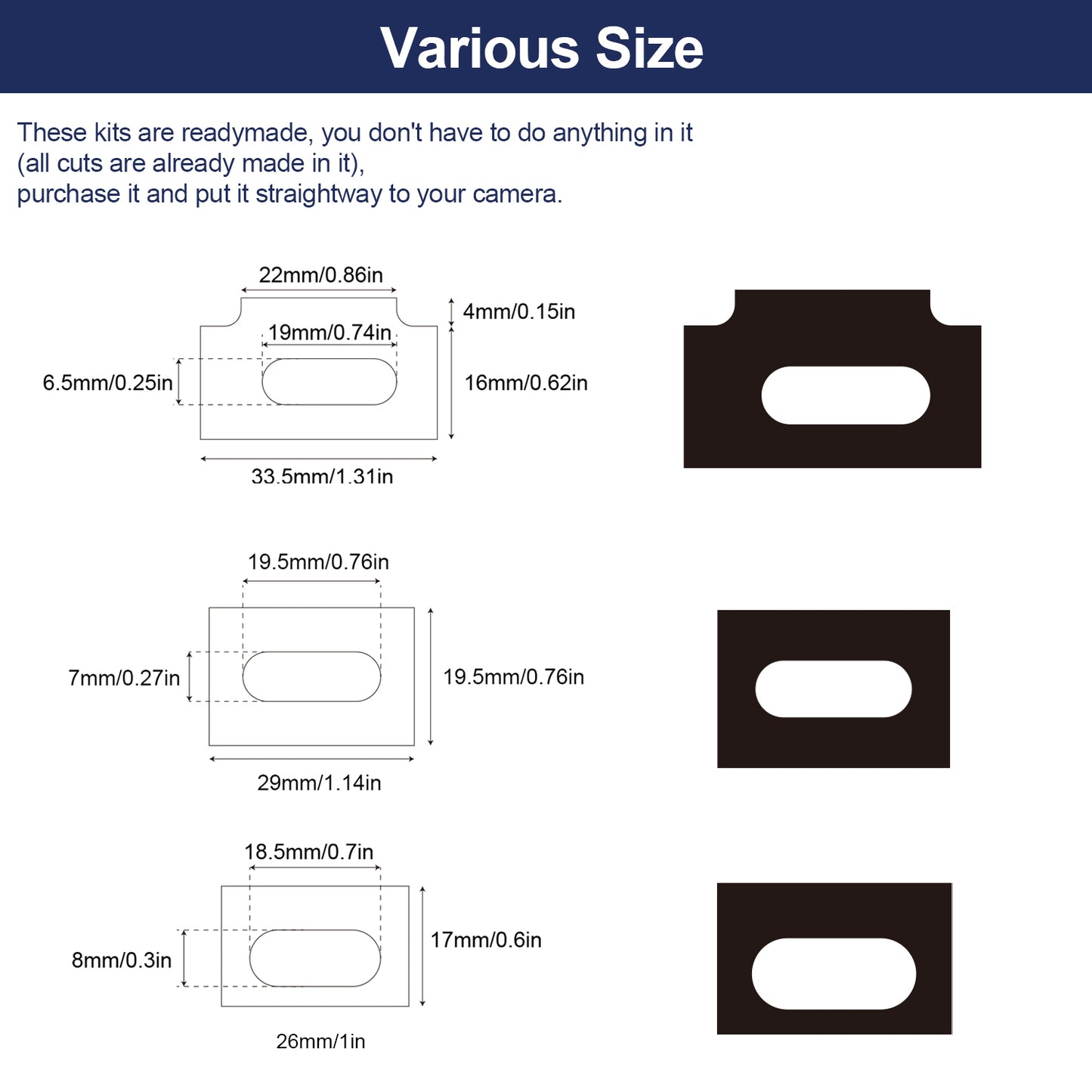 Pre-Cut Film Reminder Window Seal Foam Sponge Kits For Contax T2/T3/TVS/TVS II/TVS III For Minolta TC-1 For Nikon 35Ti/28Ti For Ricoh GR-1 For Hexar AF/RF