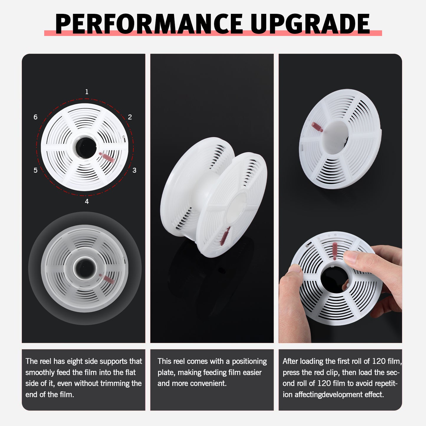 Film Develop Tank 3 Spiral Reels with Buckle Separator 120 127 135 B&W Color Negative Darkroom Processing Processor