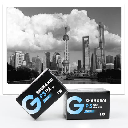 3 Rolls Shanghai Black & White GP3 135/36 35mm Film DIN ISO 100 B&W B/W Freshest
