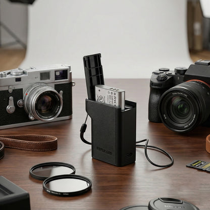 3-in-1 Battery Charging Storage Box Case for Ricoh Ricoh GR3 HDF GR3X HDF Olympus SP-100EE SH-2 DB-110 LI-92B