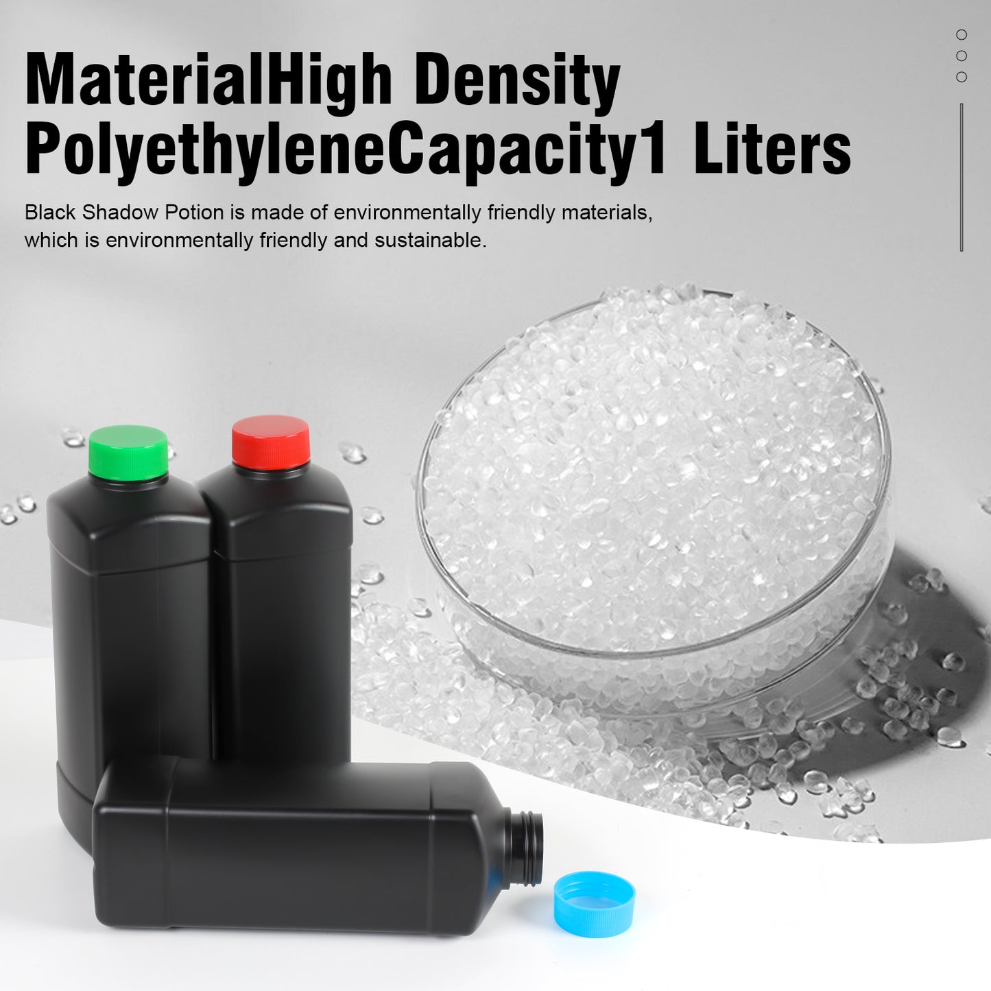 3x 1000ml Darkroom Chemical Storage Bottles Film Photo Developing Processing 1L