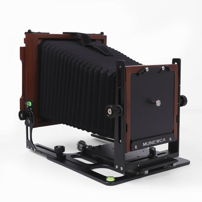 New Munewca 4X5'' Large Format Teak Wood Field Folding Film Camera With Ground Glass