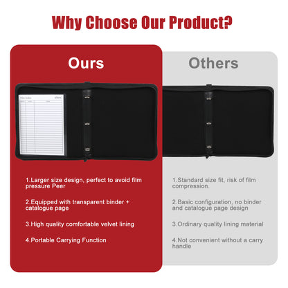 Film 3 Ring Binder Archival Storage Photo Album For Print File 120 135 35mm 4x5 Negative Sleeve Large Size