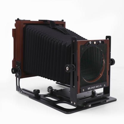 New Munewca 4X5'' Large Format Teak Wood Field Folding Film Camera With Ground Glass