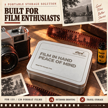Multi-Format Metal Film Storage Case Silent Container Box For 120 135 35mm B&W Color Negative Film