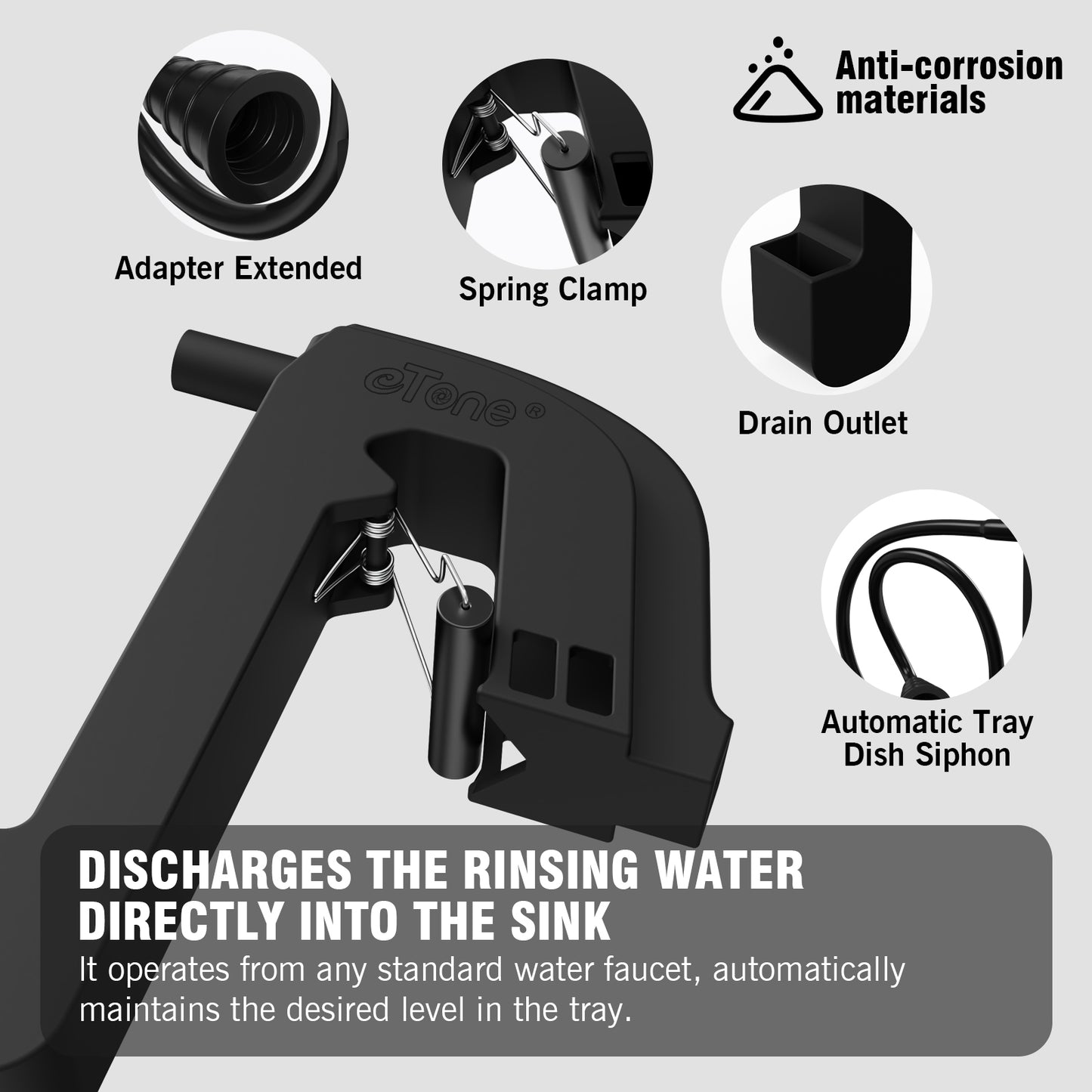 eTone Automatic Tray Dish Siphon For B/W Color Film PhotoPaper Darkroom Developing Processing Equipment