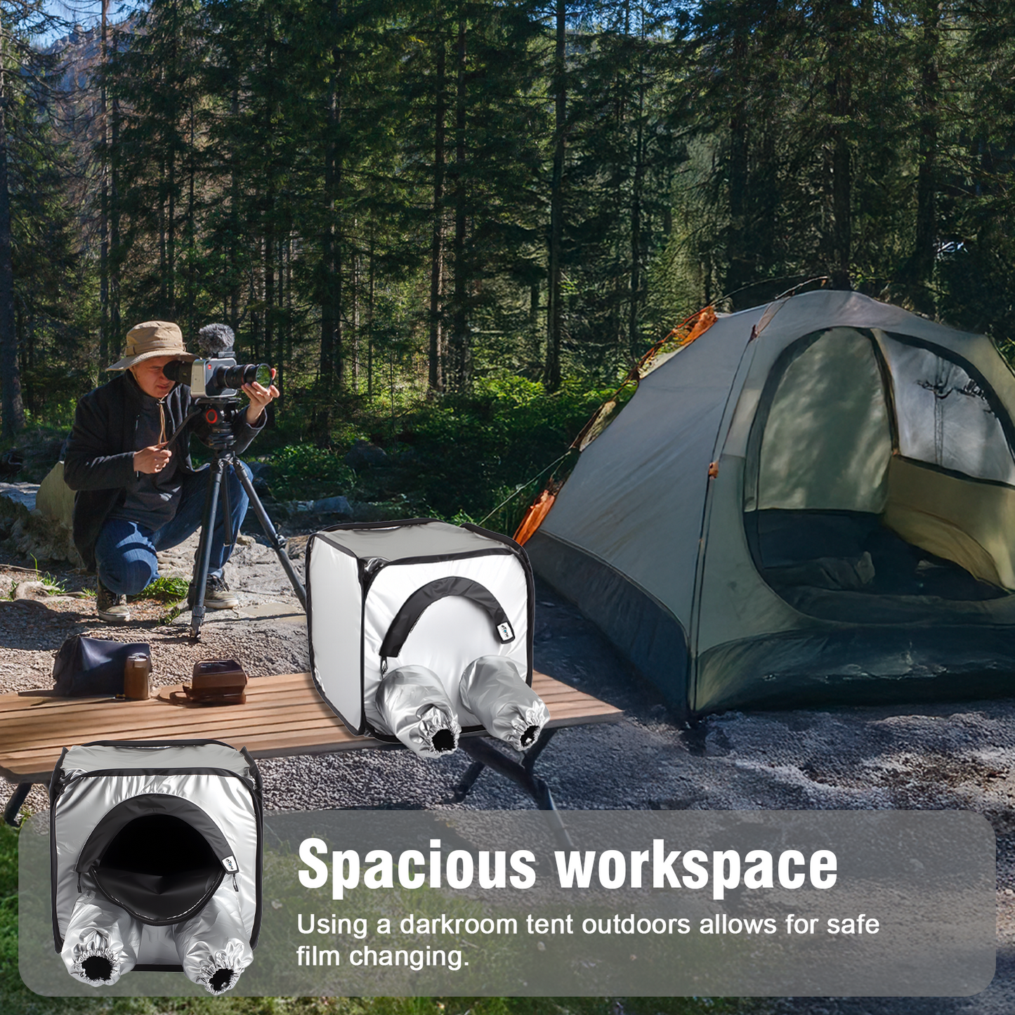 Borsa per tenda per caricamento pellicola per cambio pellicola per camera oscura di grande formato per lo sviluppo negativo della fotocamera 4x5 5x7