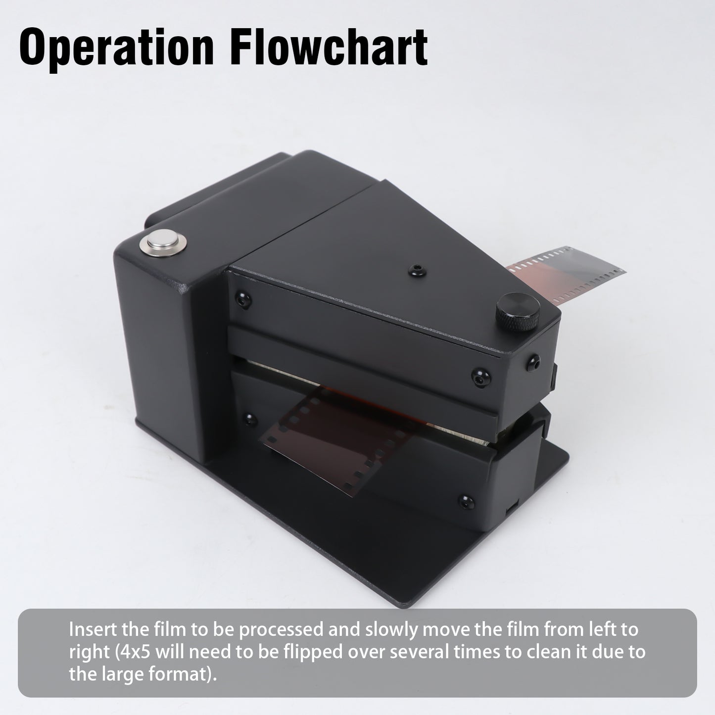 Professional Film Anti-Static Electric Dust Remover Vacuum Cleaner For 120 135 35mm 4x5 (Black)