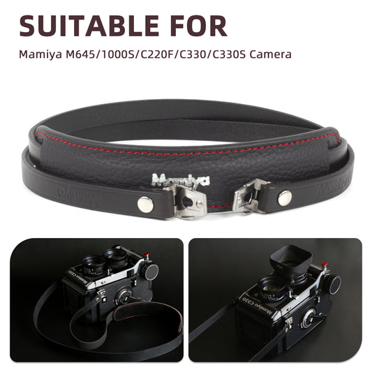 Leather Shoulder Strap With Padded For Mamiya M645 1000S C220F C330 C330S Camera