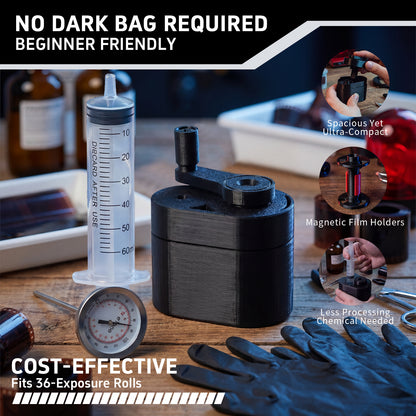 Mini 35mm Film Developing LumiTank 135 Negative Processing Tank Kit With Thermometer