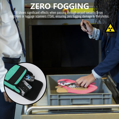 eTone Anti-X-ray Film Guard Lead Foil Protection Bag for 135 35mm 120 4x5 B/W Color Film(Blue or Green)