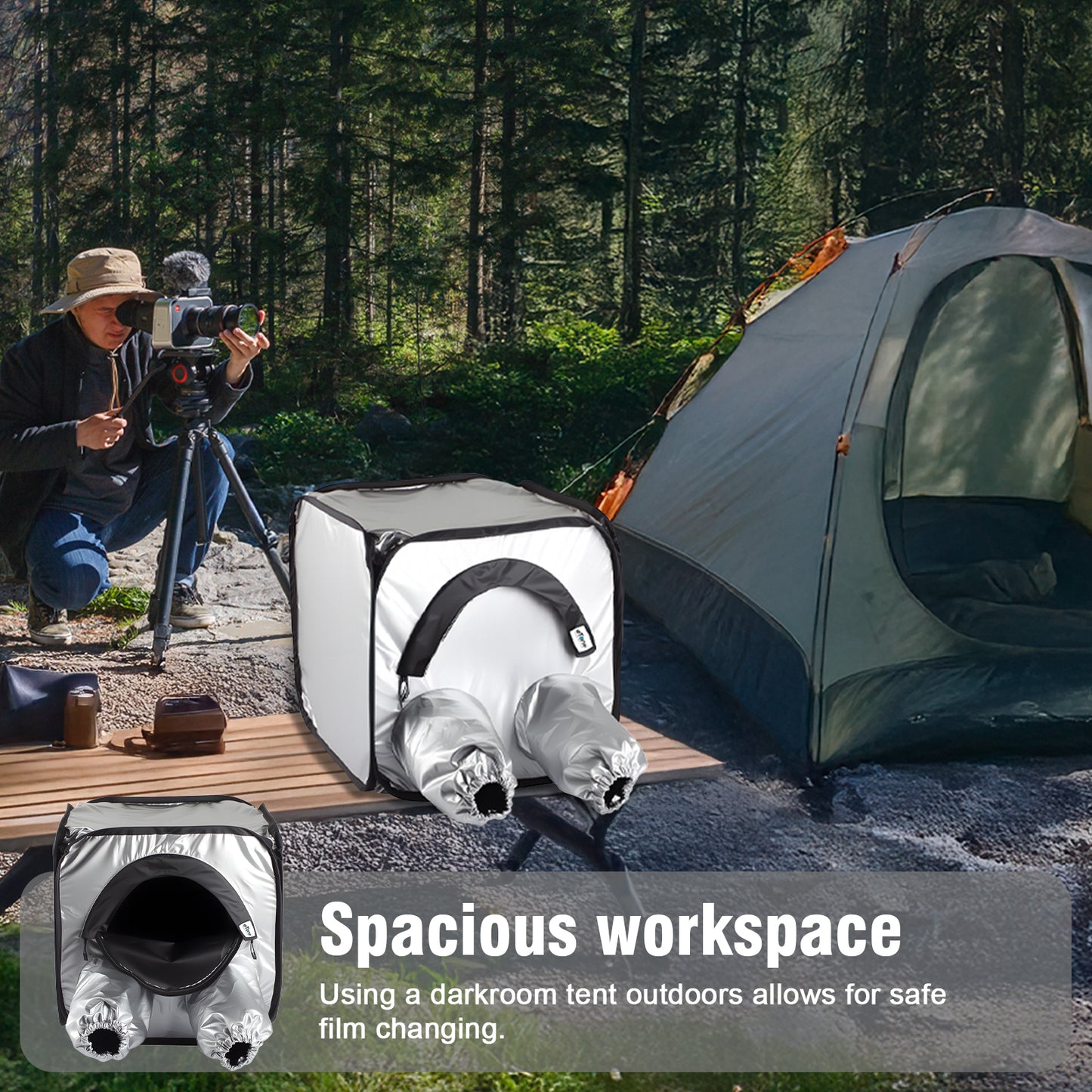 Pellicola per camera oscura di grande formato che cambia il caricamento della pellicola della tenda per lo sviluppo negativo della fotocamera 8x10 portatile