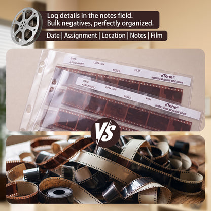 25x Acid-Free Archival Storage Sheets Pages 35mm 135 B&W Color Negative Film Slide Sleeves
