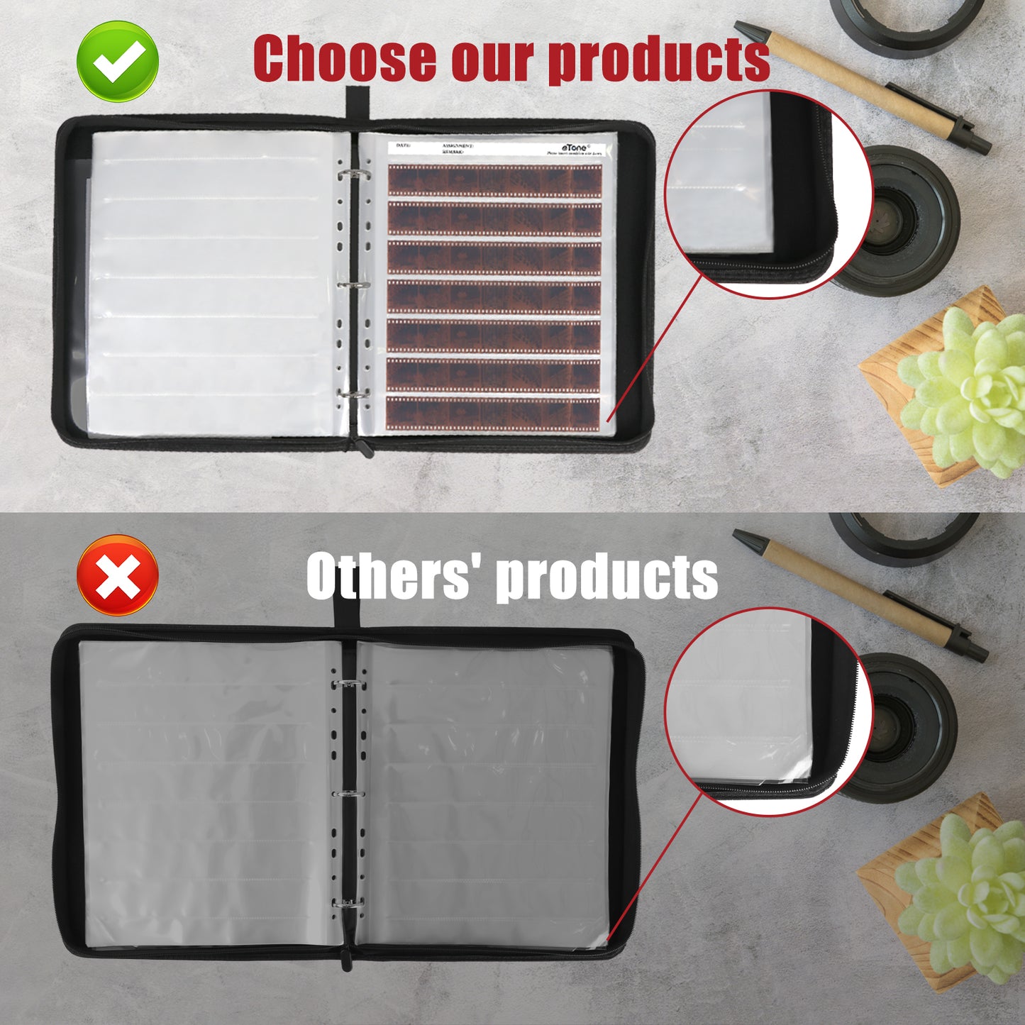 Film 3 Ring Binder Archival Storage Photo Album For Print File 120 135 35mm 4x5 Negative Sleeve Large Size