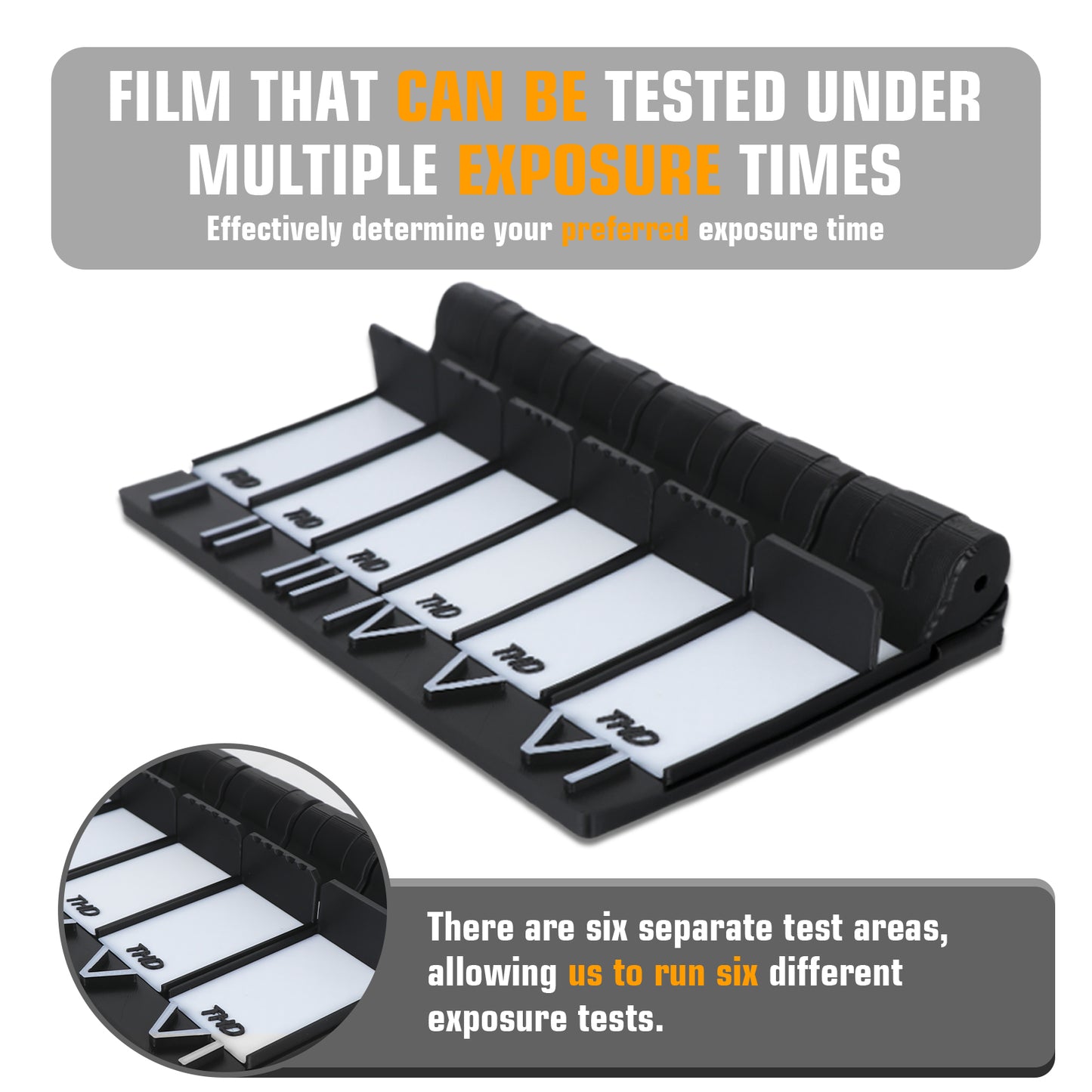 Darkroom Color B/W Roll Film Photo Paper Enlarging Test Strip 6-Level Exposure Comparison Tool