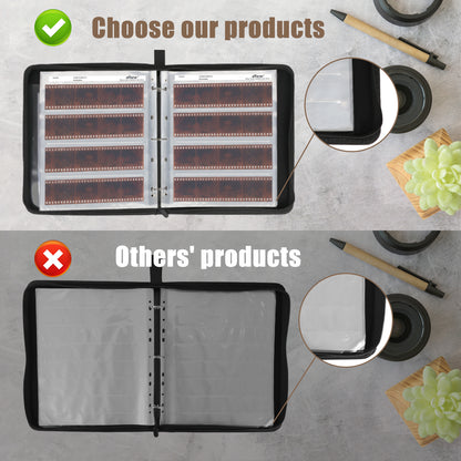 Brown L Size Photo Ring Binder Zipper Album 120 6x6 6x7 Acid-free Film Negative Storage Page
