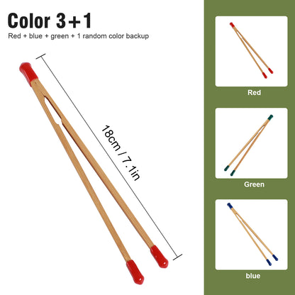 4x Bamboo Print Photography Darkroom Tongs Tweezers Set Negative Film Developing