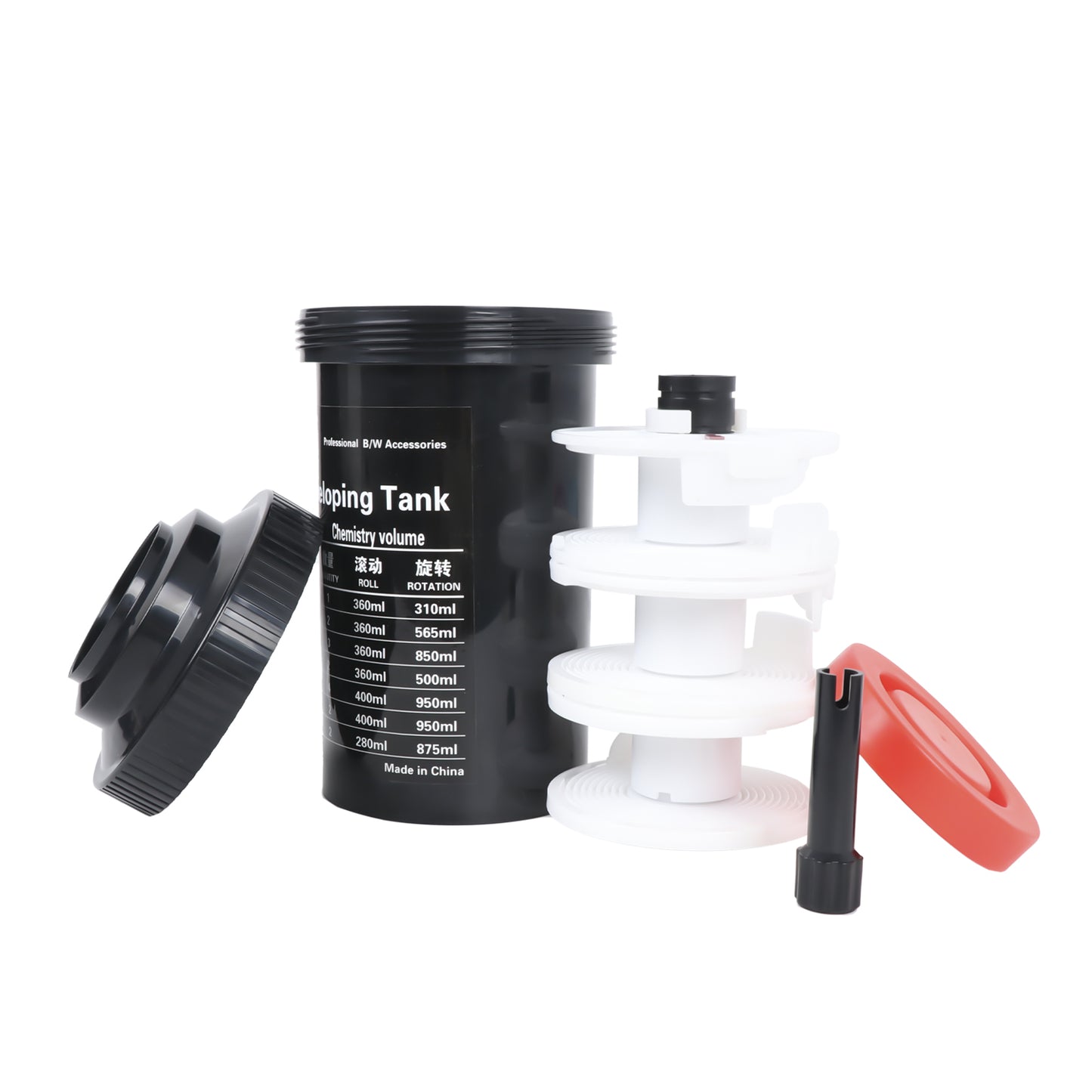 Film Develop Tank 3 Spiral Reels with Buckle Separator 120 127 135 B&W Color Negative Darkroom Processing Processor