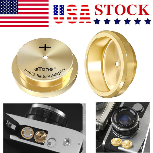 2Pcs Brass Metal MR-9 PX625 Battery Converter Adapter for Film Camera Olympus OM1/F1 Canon
