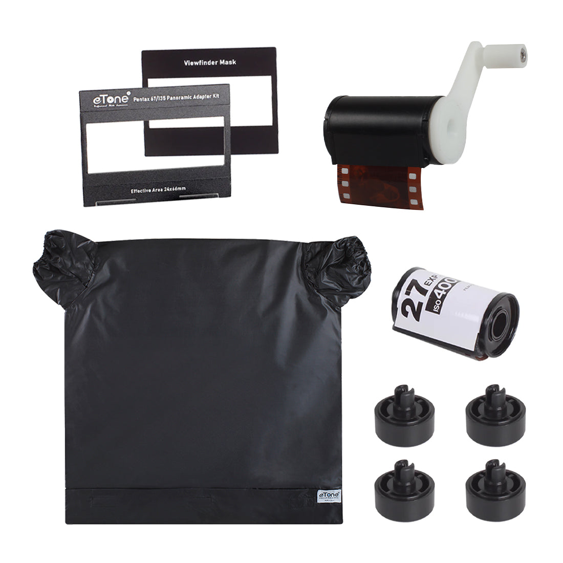 eTone Pentax 67 6x7 67II Camera 120 to 135 Conversion Kit Panorama Photo + Film Winding Crank + Film Changing Bag
