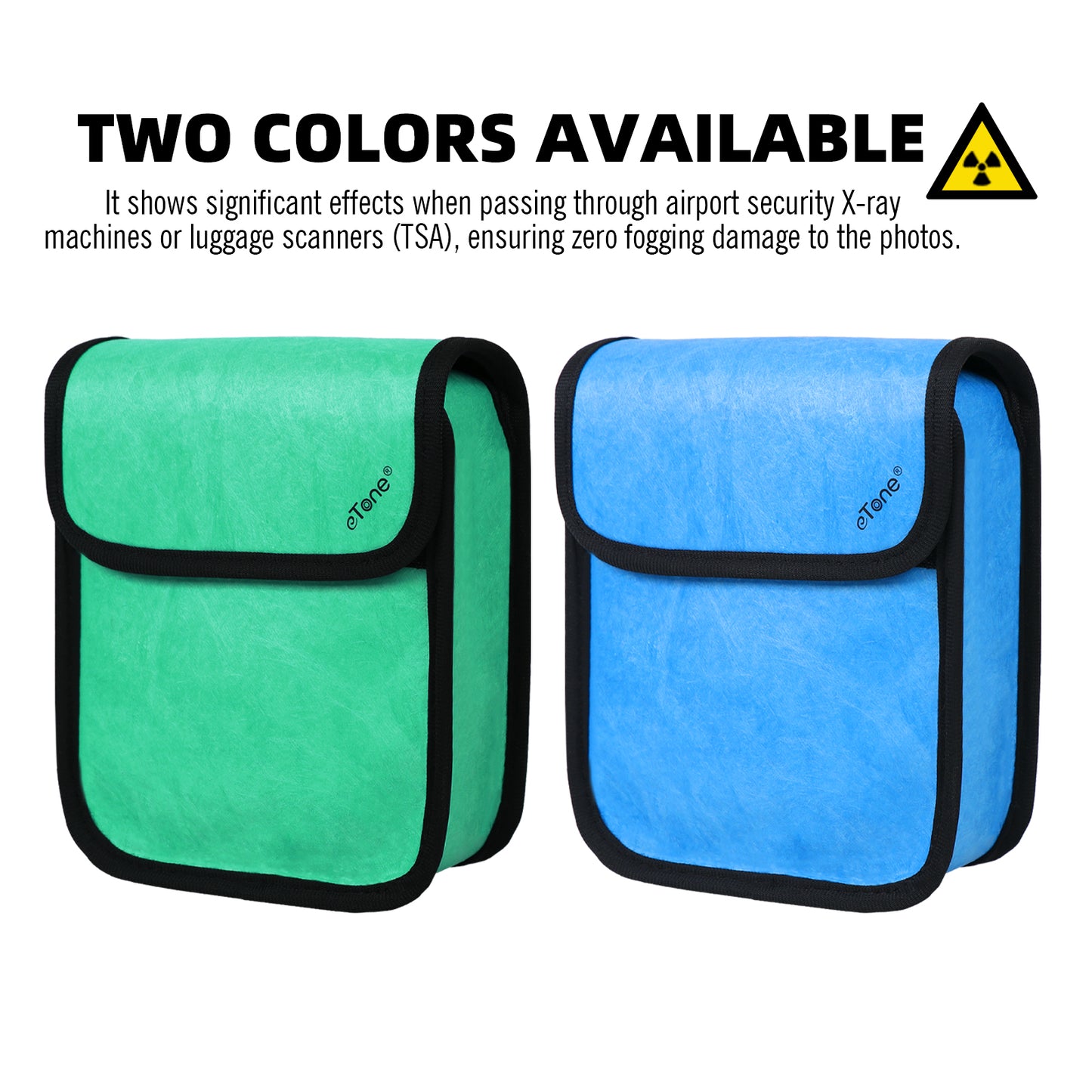 eTone Anti-X-ray Film Guard Lead Foil Protection Bag for 135 35mm 120 4x5 B/W Color Film(Blue or Green)
