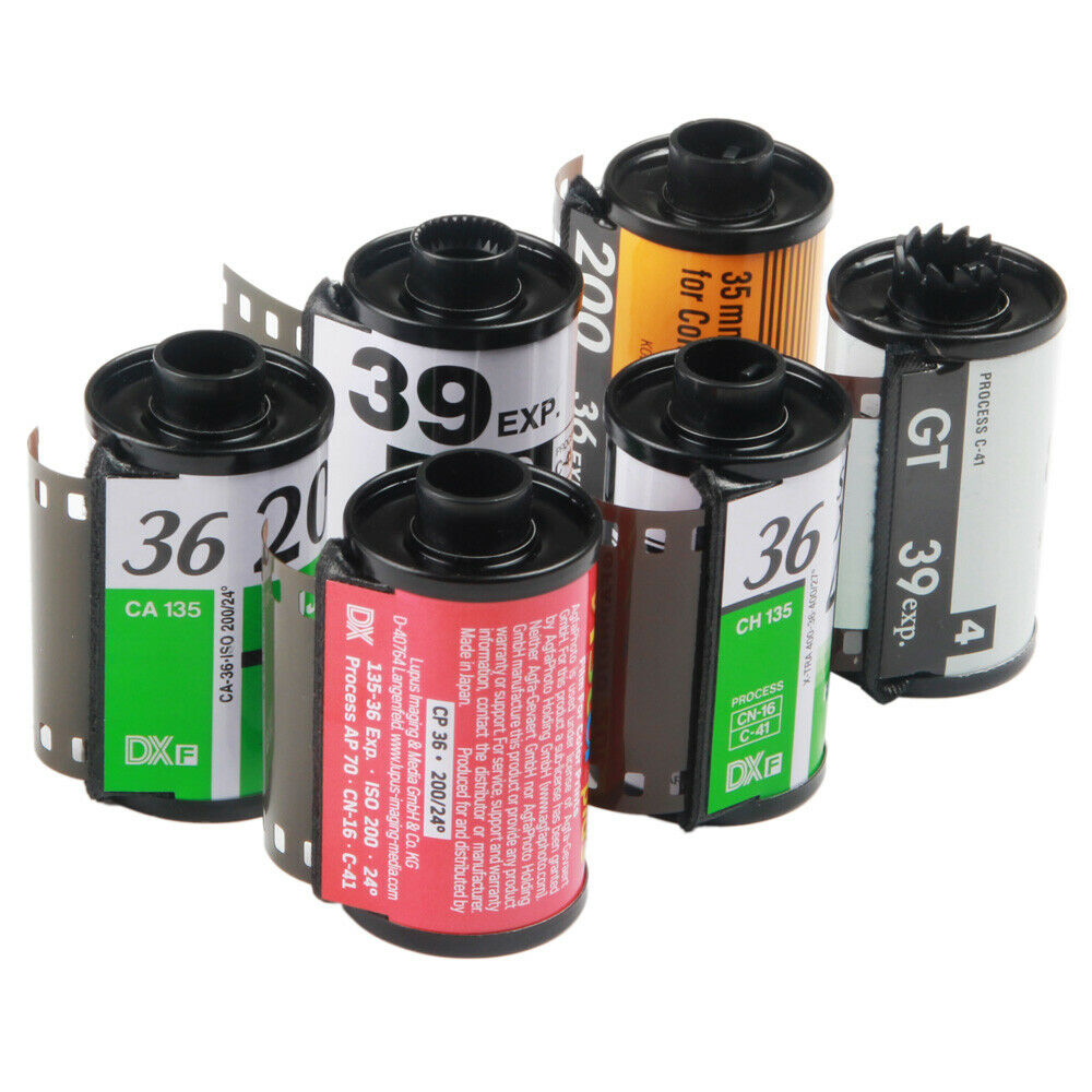 6x Reloadable Empty Canisters Cassettes For Kodak Fuji 135 35mm Vintage Film