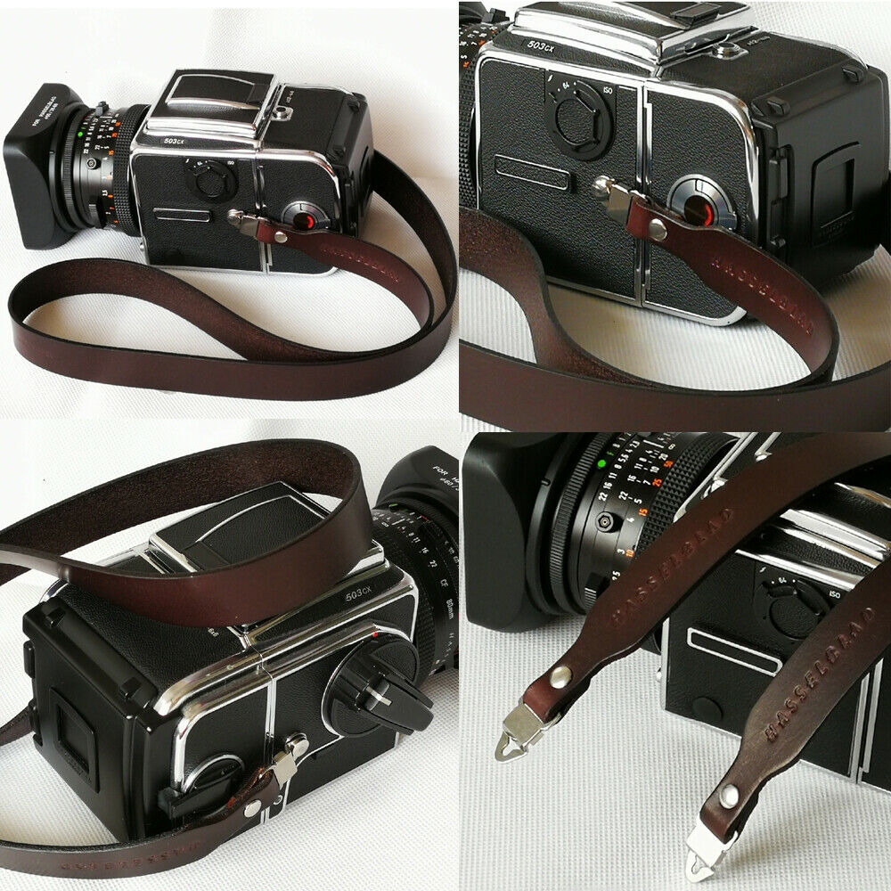 Wide Leather Neck Strap With Lugs For Hasselblad 500CM 501CM 503CX 503CW Camera