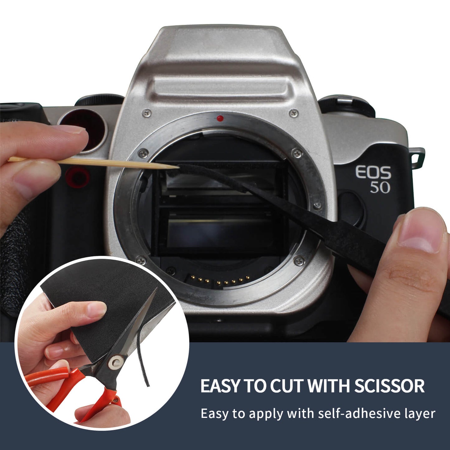 2mm Self Adhesive Film Camera Panorama Film Back Repair Light Seal Light Proof Kit Baffle Foam Sponge Sheet 100x200mm