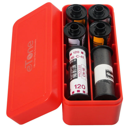 120/220 35mm 135 Multi Format Film Container Storage Custodia rigida in plastica rossa per pellicole Fuji Kodak negative