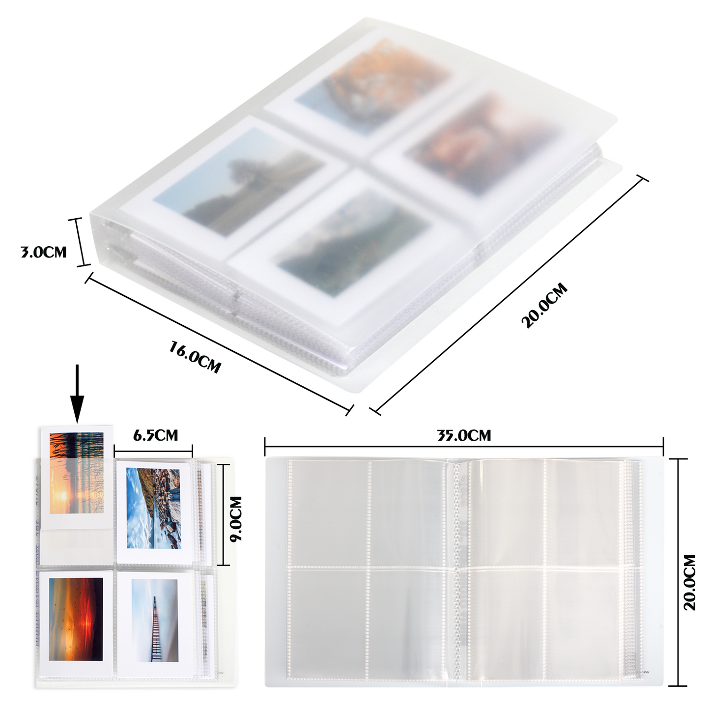 DIY 160 Pockets Photo Case Storage Album for for Fujifilm Instax Mini 11 90 70 9 8+ 8 LiPlay Instant Camera