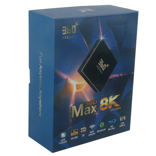 HKE360 Unblock TV BOX MAX 8K 電視機頂盒 中美日韓港台電視劇 視頻 體育頻道 直播回看 4+128G Gen5 Bluetooth WiFi Asia Sport