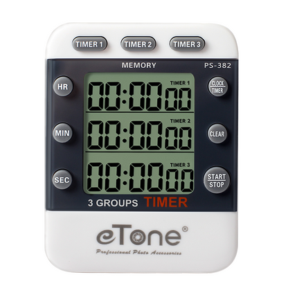 eTone 3 Channel Triple Darkroom Timer Counter Film Developing Countdown Clock