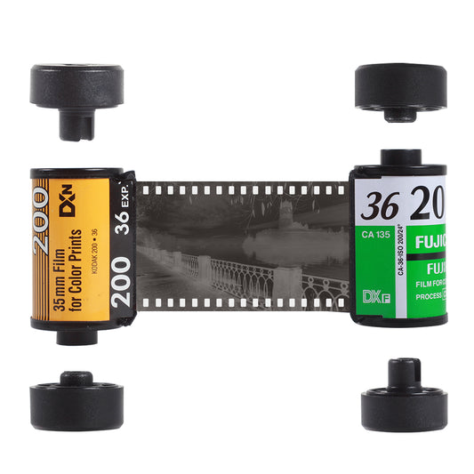 2 Set 135 35mm a 120 Film Adapter Canister Converter Medio Formato Per Mamiya Hasselblad