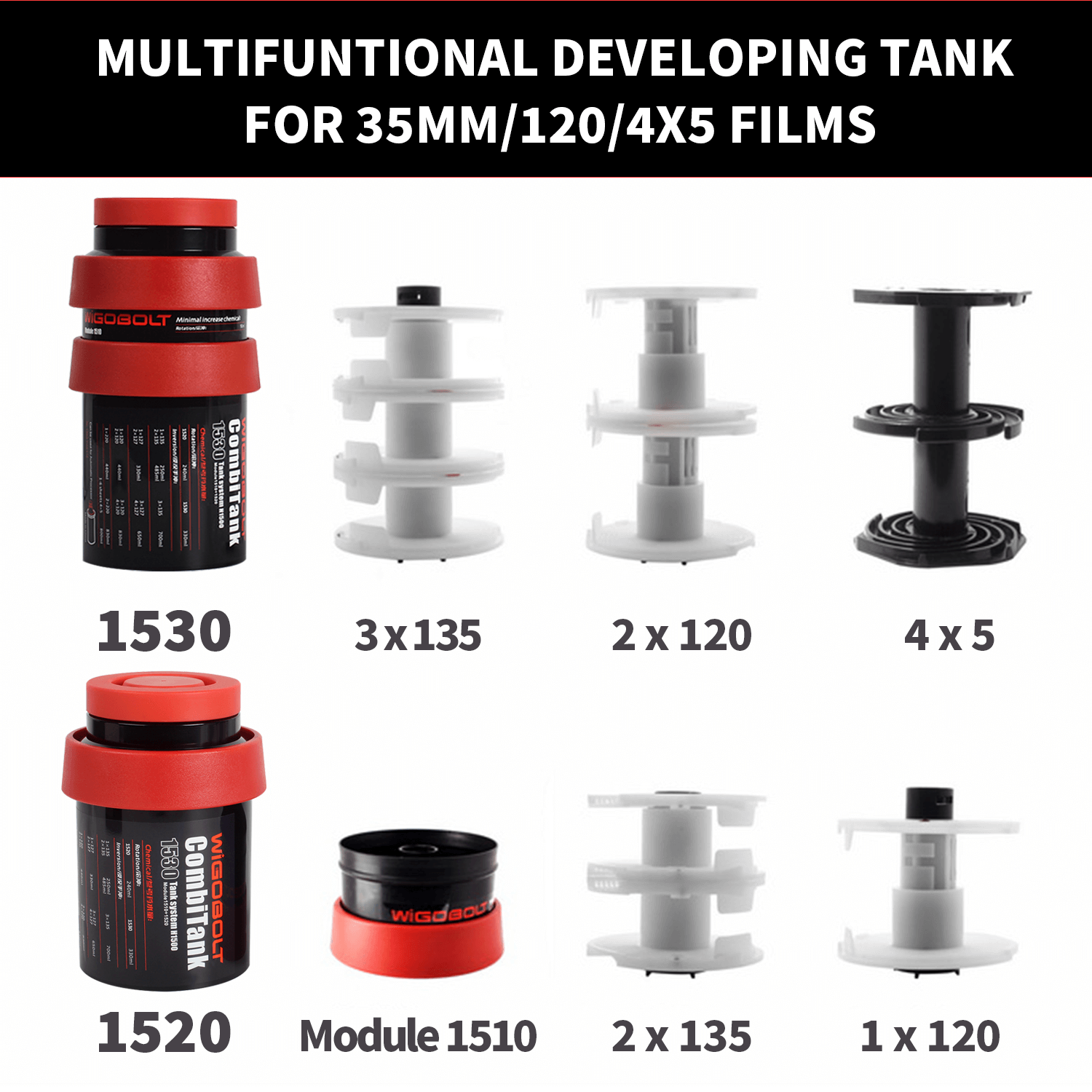 Darkroom Developing Tank Spiral Reel For Processing 120 135 127