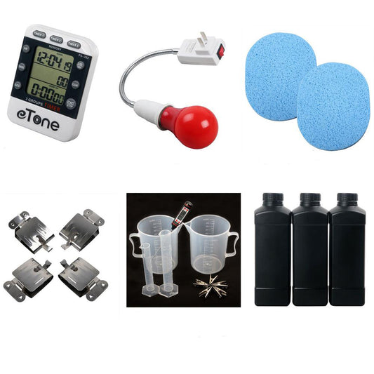 Darkroom Processing Equipment Kit Negative Film Safelight Chemical Storage Timer