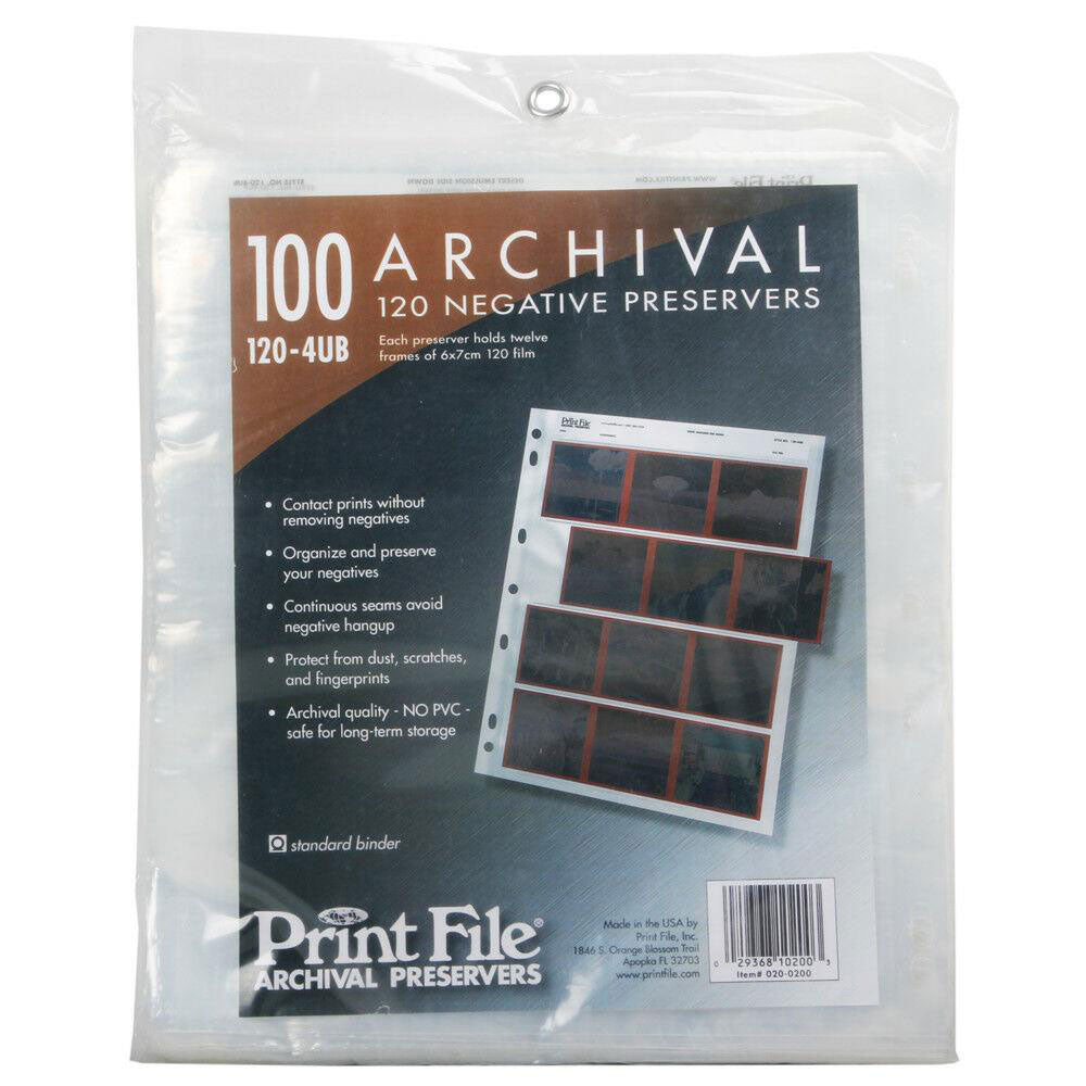 100x Print File 6x7 120 Format Film Negatives Pages Sleeves Archival Preservers