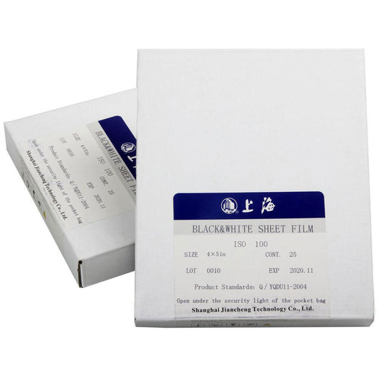 2 scatole Shanghai GP3 4x5 bianco e nero B/N B/N negativo ISO 100 fogli pellicola fresca
