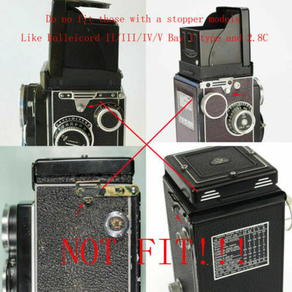 Wide Leather Neck Strap With Clips For Rolleiflex 2.8E 2.8F 3.5E 3.5C 3.5T 55F4